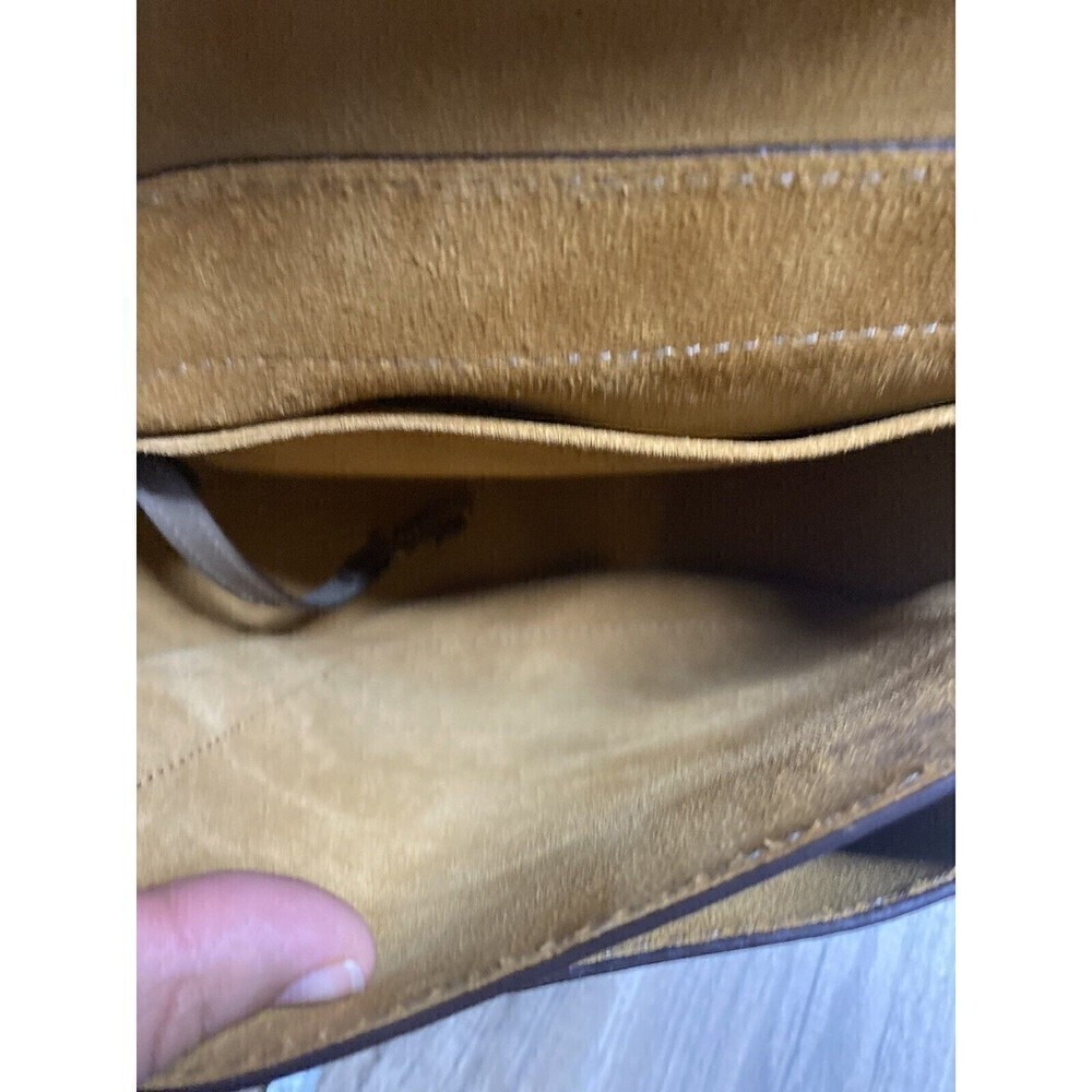 FRYE Ilana Green Gray Taupe Leather Saddle Crossbody Bag  Bohemian Casual Tassel - Picture 7 of 16